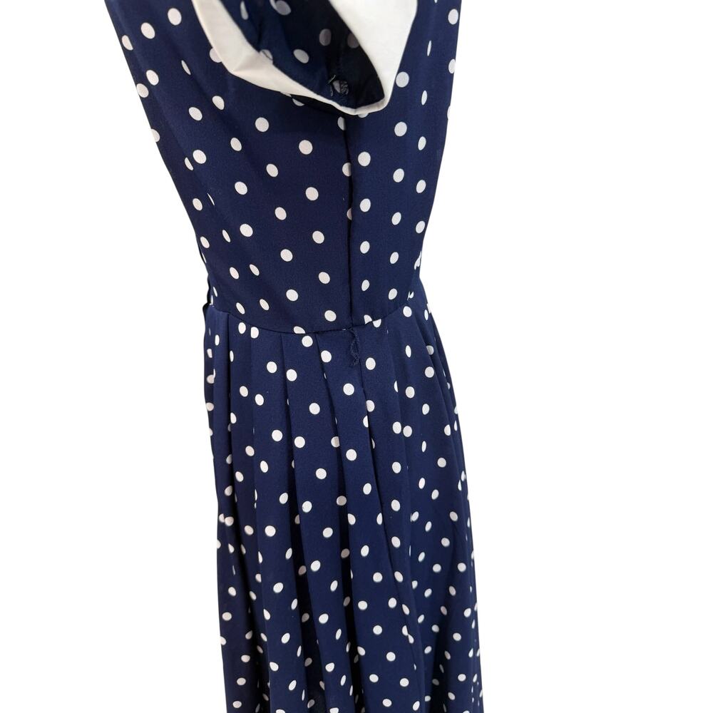 Unique Vintage x I Love Lucy Navy White Polka Dot Ricardo Swing Dress NWT Medium - Picture 7 of 14